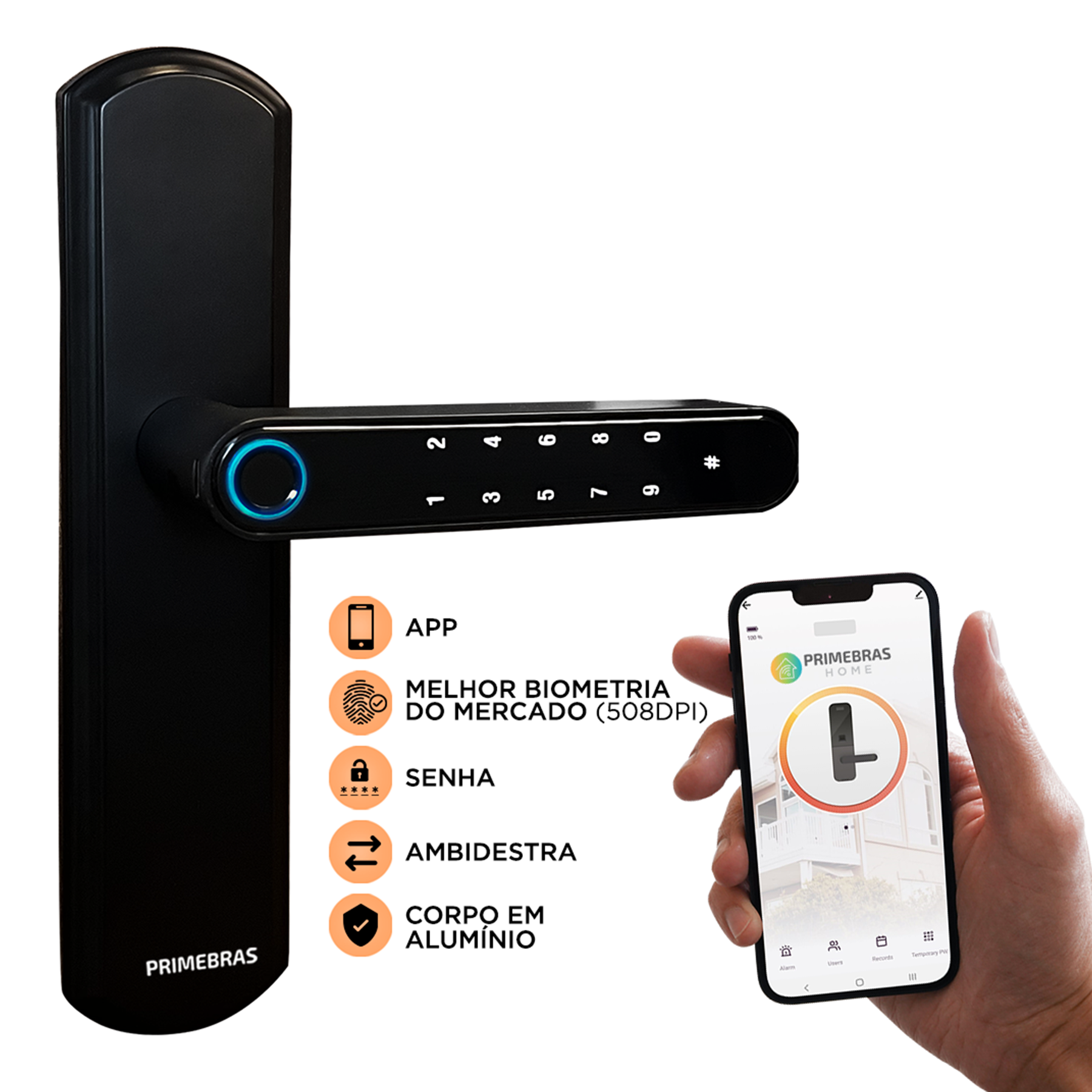Fechadura Digital Biométrica Bluetooth Primebras Lisboa - 3