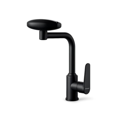 Torneira Misturador Monocomando de Bancada Rotação 360° Inox 304 Fosca Preta Brinovar
