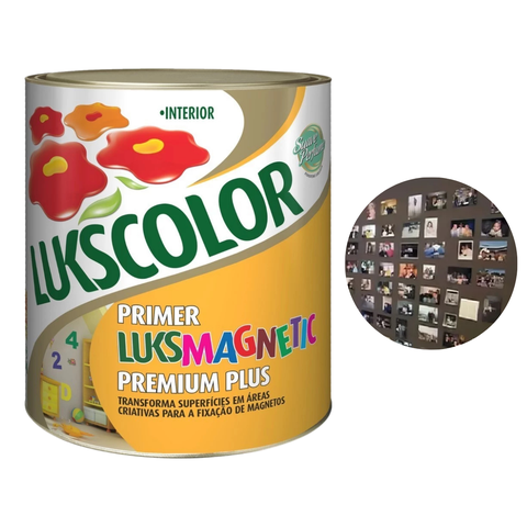 Tinta Magnética Imã Decoração de Paredes Cinza Lukscolor 900ml