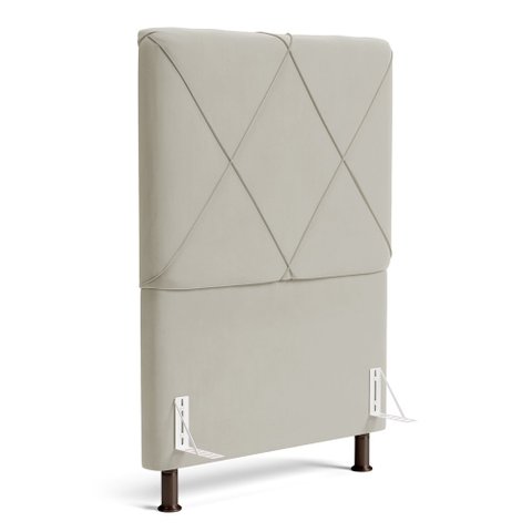 Cabeceira Cama Box Solteiro Mel 90cm com Frame Sintético Bege - Desk Design
