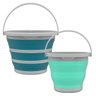 Kit 2 Baldes Retrátil de Silicone Plástico Flexível Prático Leve e Resistente de 5 e 10 Litros - 1
