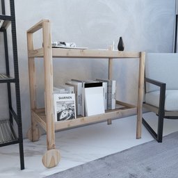 Carrinho de Bebidas com Adega Prateleira P/ Vinhos Elegante Technox Marron - 6