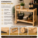 Ver imagem 3 de Carrinho de Bebidas com Adega Prateleira p/ Vinhos Elegante