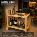 Ver imagem 2 de Carrinho de Bebidas com Adega Prateleira p/ Vinhos Elegante