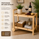 Ver imagem 5 de Carrinho de Bebidas com Adega Prateleira p/ Vinhos Elegante