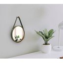 Ver imagem 2 de Espelho Decorativo Adnet Amarelo Alça Courino Preta 20 Cm Redondo Amarelo/preto, 20 Cm