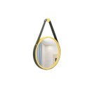 Ver imagem 1 de Espelho Decorativo Adnet Amarelo Alça Courino Preta 20 Cm Redondo Amarelo/preto, 20 Cm