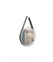 Ver imagem 1 de Espelho Decorativo Adnet Branco Alça Courino Preta 20 Cm Redondo Branco/preto, 20 Cm
