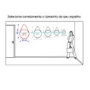 Ver mais imagens de Espelho Decorativo Adnet Branco Alça Courino Rajada 60 cm Redondo Branco/Rajado, 60 cm