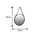 Ver imagem 7 de Espelho Decorativo Adnet Branco Alça Courino Rajada 60 cm Redondo Branco/Rajado, 60 cm