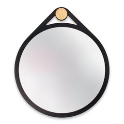 Espelho Decorativo Adnet Flat Preto 40 cm Redondo Preto, 40 cm - 1
