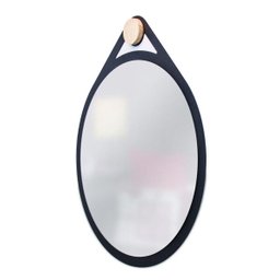 Espelho Decorativo Adnet Flat Preto 40 cm Redondo Preto, 40 cm - 3