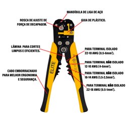 Alicate Desencapador e Crimpador de Fios Elétricos Elite - 5
