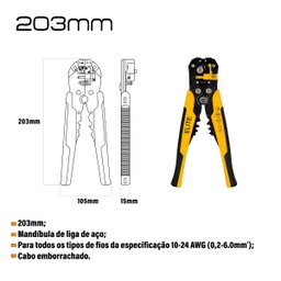 Alicate Desencapador e Crimpador de Fios Elétricos Elite - 2