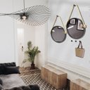 Ver imagem 3 de Espelho Decorativo Adnet Marrom Alça Sisal Yellow 60 cm Redondo 60 cm