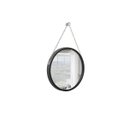 Ver imagem 1 de Espelho Decorativo Adnet Preto Alça Corrente 30 cm Redondo 30 cm