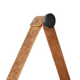 Espelho Decorativo Adnet Preto Alça Courino Rajada 40 cm Redondo Preto/Rajado, 40 cm - 5