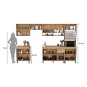 Ver imagem 4 de Armário Cozinha Completa 323cm 8 Peças com Tampo e Puxador Concha Cor Mel Torino Móvel Bento