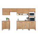 Ver imagem 2 de Armário Cozinha Completa 323cm 8 Peças com Tampo e Puxador Concha Cor Mel Torino Móvel Bento