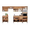 Ver imagem 3 de Armário Cozinha Completa 323cm 8 Peças com Tampo e Puxador Concha Cor Mel Torino Móvel Bento