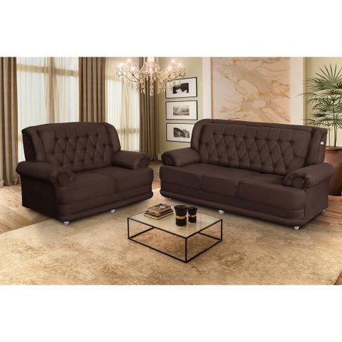 Conjunto de Sofá 2,00 X 1,50m 3 e 2 Lugares Suede Filadélfia