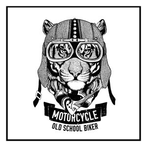 Quadro Decorativo Barcelona Motorcycle Tigre 30X30 Cm 30 x 30 cm