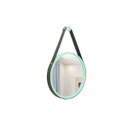 Ver imagem 1 de Espelho Decorativo Adnet Verde Alça Courino Preta 20 Cm Redondo Verde/preto, 20 Cm
