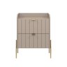 Conjunto Mesa Cabeceira para Quarto Conect 100% Mdf 45cm Pés Moderno Dourado - 3