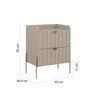 Conjunto Mesa Cabeceira para Quarto Conect 100% Mdf 45cm Pés Moderno Dourado - 7