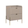 Conjunto Mesa Cabeceira para Quarto Conect 100% Mdf 45cm Pés Moderno Dourado - 6