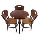 Ver imagem 1 de Cj Mesa Madeira 60cm - Bistrô Fixa 78cm + 3 Cadeiras 43 - Natural - Liso