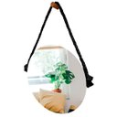 Ver imagem 1 de Espelho Decorativo Adnet Vintage Alça Sisal Black 60 cm Redondo 60 cm
