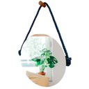 Ver imagem 1 de Espelho Decorativo Adnet Vintage Alça Sisal Blue 60 cm Redondo 60 cm