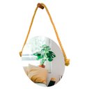 Ver imagem 1 de Espelho Decorativo Adnet Vintage Alça Sisal Yellow 50 cm Redondo 50 cm
