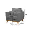 Ver imagem 7 de Kit Sofá 3 Lugares E 2 Poltronas Beny - Suede Grafite