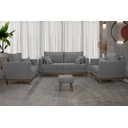 Ver imagem 1 de Kit Sofá 3 Lugares E 2 Poltronas Beny - Suede Grafite