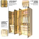 Ver imagem 7 de Guarda-Roupa Modulado Reflecta Innova 6 Portas 262,2cm x 240cm Mod 011 100% MDF Bege/Off White