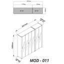 Ver imagem 5 de Guarda-Roupa Modulado Reflecta Innova 6 Portas 262,2cm x 240cm Mod 011 100% MDF Bege/Off White