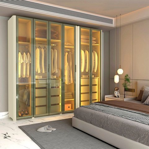 Guarda-Roupa Modulado Reflecta Innova 6 Portas 262,2cm x 240cm Mod 011 100% MDF Bege/Off White