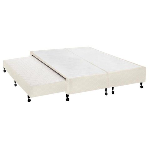 Cama Box Base C-auxiliar Universal Queen Poli Tecido Clean (158x198x27) - Castor
