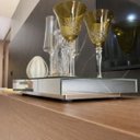Ver imagem 3 de Bandeja Espelhada Prata Bar Decorativa Flutuante 30x50cm