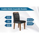 Ver imagem 3 de Sala de Jantar Completa Londrina C/ Tampo Madeirado Vidro Canto Curvo 180x90cm e 6 Cadeiras