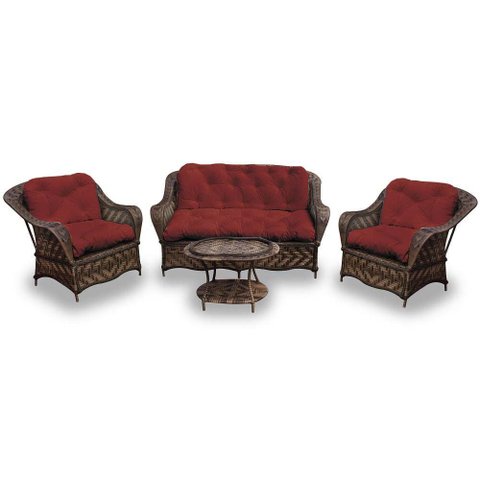 Conjunto de Sofás Fibra Sintética Nairóbi - 1 Sofá 2 L + 2 Poltronas + 1 Mesa Centro - Tecido Duna V