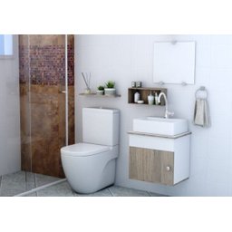 Gabinete Armário Banheiro Cuba/ Espelho London Msqd 44cm - 1 Gabinete Armário Banheiro Cuba/ Espelho London Msqd 44cm - 1