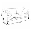 Ver imagem 4 de Sofá Sala de Estar Atena Fixo Pés de Ferro 234cm 4 Lugares Linho Verde M1 - Monari Design