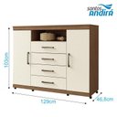 Ver imagem 6 de Guarda Roupa Casal Toledo 6 Portas com Cômoda Havana com Rodizios Jatobá Areia - Santos Andirá