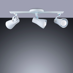 Luminária de Teto Spot Trilho Direcionável Octa 3 Lâmpadas Praia Litoral E27 Bivolt:Branco/110V/220V - 2