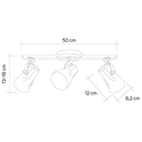 Ver imagem 4 de Luminária de Teto Spot Trilho Direcionável Octa 3 Lâmpadas Praia Litoral E27 Bivolt:Branco/110V/220V