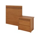 Ver imagem 2 de Painel Cabeceira Frisado Solteiro 109x90cm com 1 Mesa de Cabeceira Polidoro