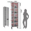Ver imagem 4 de Paneleiro Alto 60cm em Mdf com 2 Portas Almofada e 5 Nichos Grazi